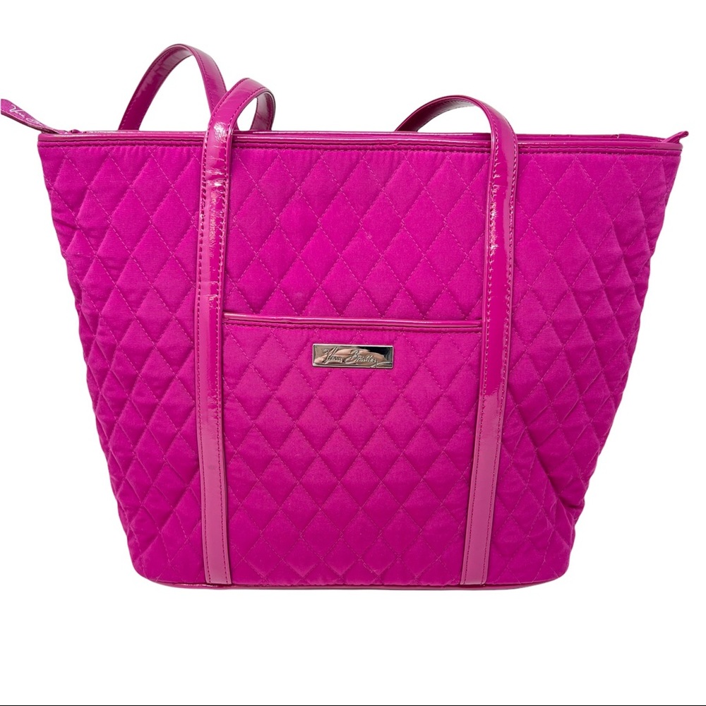 Vera Bradley Solid Fuchsia Quilted Tote Shoulder Bag